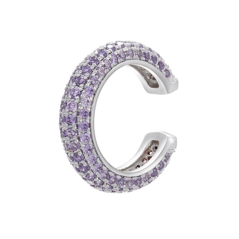 Damenschmuck Perlenschnalle Schmuck Mikro eingelegter farbiger Diamant Ohrknochenclip Farbiges Zirkonium Einfache Ohrclip-Ohrringe Kupfer K vergoldet_voghion.com