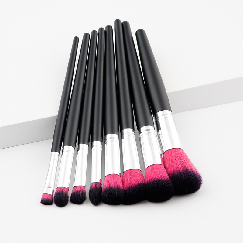 8 pennelli per trucco, set di strumenti di bellezza, pennello per cipria, pennello per ombretto, pennello con manico in legno, trucco GUJHUI_voghion.com