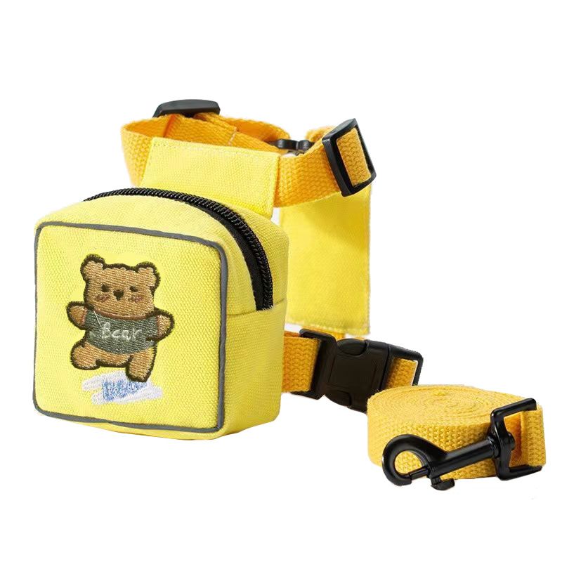 Mochila bordada estilo coreano para mascotas, arnés para gato bichón de peluche, correa para pasear perros_voghion.com