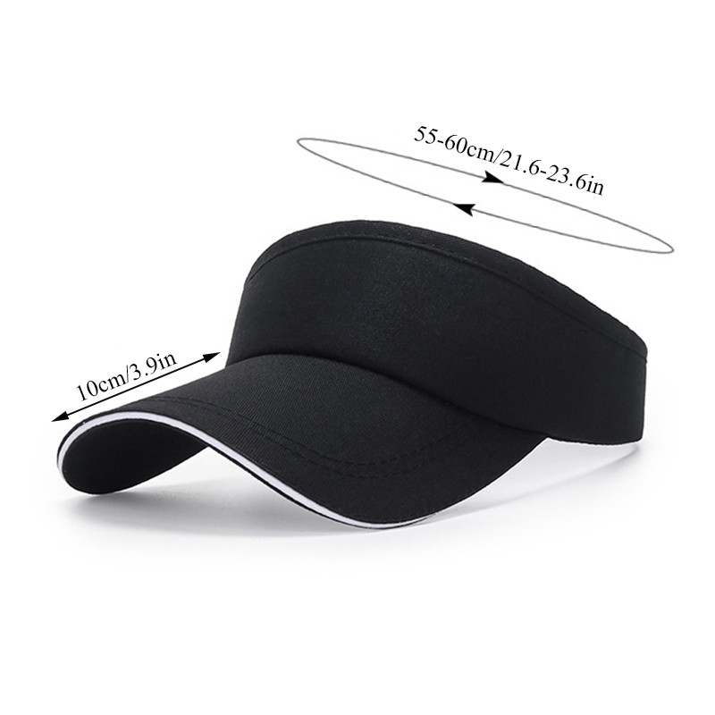 Summer Breathable Sun Hats Men Women Adjustable Visor UV Protection Empty Top Hat Solid Sports Tennis Golf Running_voghion.com
