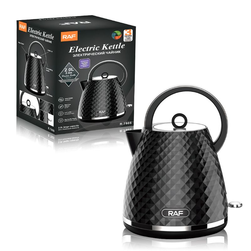 RAF 2L Double Layer Electric Kettle, Stainless Steel Anti-scald Boiling Water Jug, EU Standard Household Kettle_voghion.com