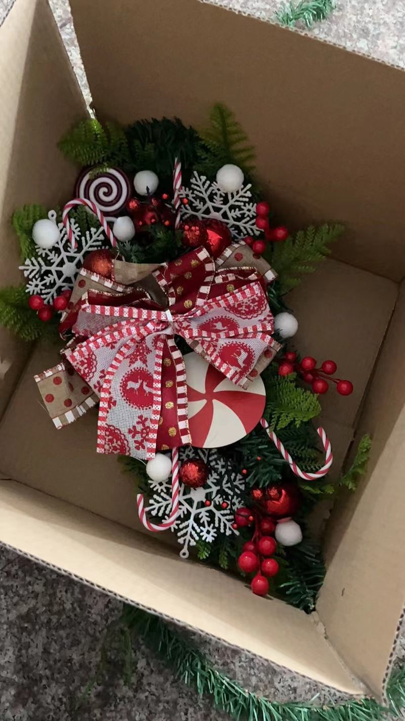 Spot cross-border independent station New Christmas upside down tree Christmas door hanging Christmas candy upside down tree wall decoration_voghion.com