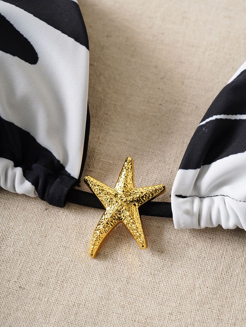 Damenbekleidung Dreieck Cup Spitze Seestern Zubehör Sexy Split Bikini Badeanzug Weiblich_voghion.com