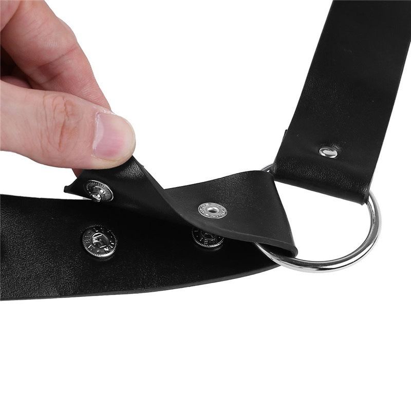Cintura sexy in pelle per bondage da uomo, stile europeo-americano, con contrappeso e materiale LuvBox_voghion.com
