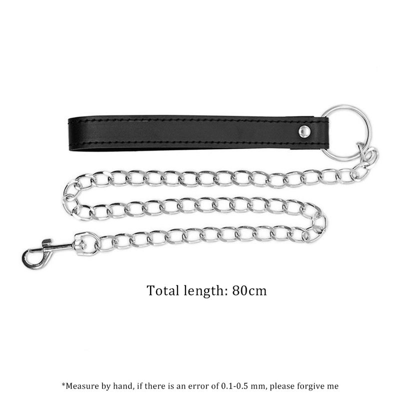 Slave Restraint Dog Leash Anti-Bite Collar Lead Rope Metal Chain BDSM Bondage Coupleas Flriting Adult Products_voghion.com