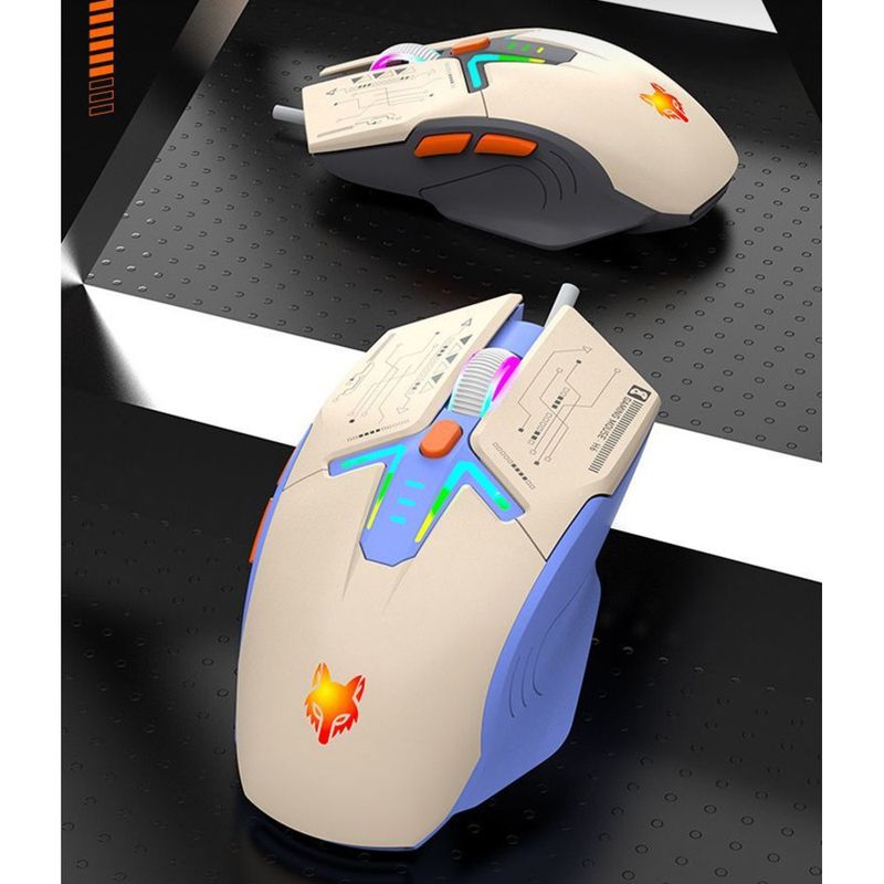 Mouse da gioco universale con illuminazione colorata e DPI regolabile, cablato e ponderato, per laptop e desktop_voghion.com