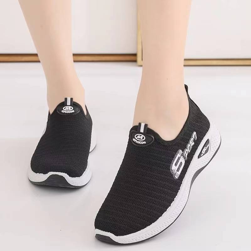 Flying Weaving Sports Frühling und Herbst neue Leinwand Walking Damen One Step Single Schuhe_voghion.com