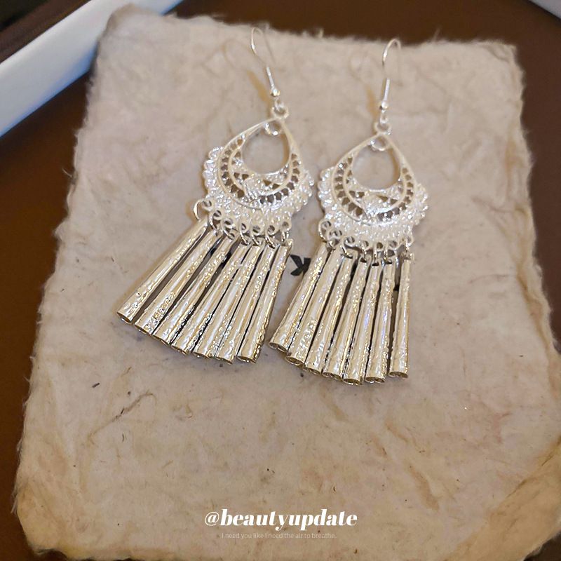 Ethic Geometric Wid Chime Tassel Hook New Chiese Style Log Ear Drops Natioal Tred High-ed Sese Earrigs For_voghion.com