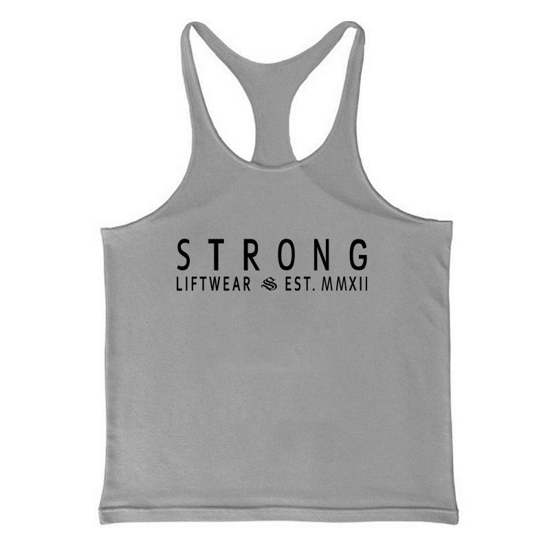 Workout Casual Letter ANIMAL Sports Grote Split Fitness Tanktop Katoen_voghion.com