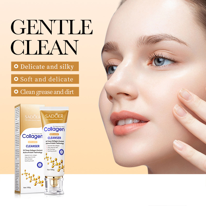 SADOER Bone Collagen Antirughe Rassoda, Schiarisce le Linee Sottili, Deterge Delicatamente il Detergente Viso_voghion.com