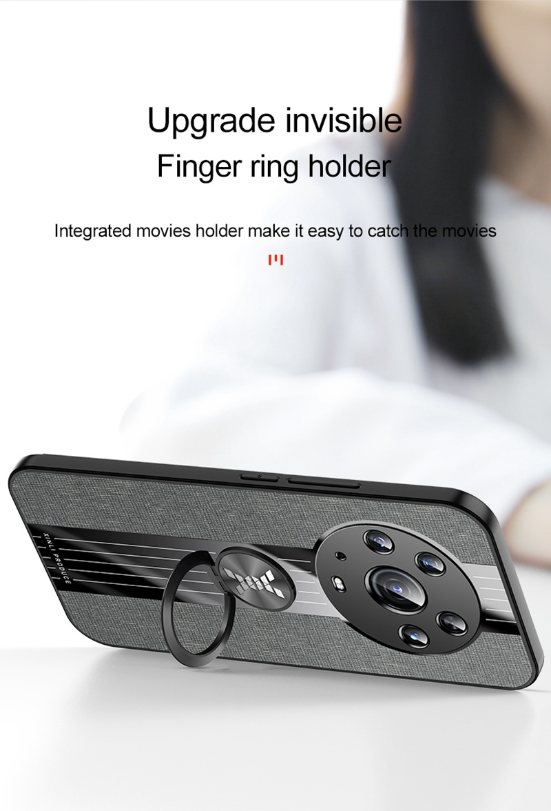 Coque de téléphone de luxe en tissu mat, étui arrière avec anneau de support pour Honor X10 X30 Max X30i X7 X9 5G Magic 4 Lite_voghion.com