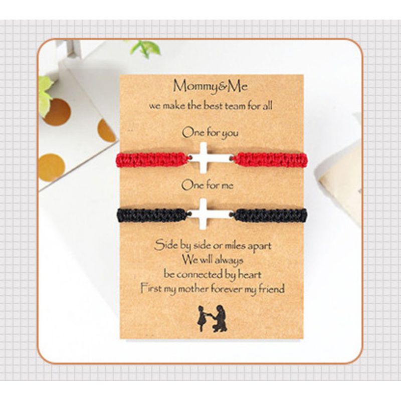 Popular Personalized Simple and fashionable rope hand woven bracelet, stainless steel cross bracelet,Gifts from family, friends_voghion.com