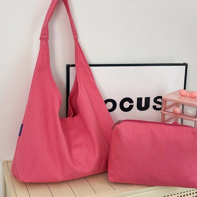 2025 Neue Sommer-Canvas-Schultertasche für Damen mit großer Kapazität und strukturierter Mutter-Tochter-Pendlertasche_voghion.com