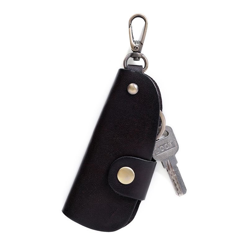 Vegetable Tanned Multi-Functional Genuine Leather Car Holder Door Handmade Creative Key Storage Bag_voghion.com