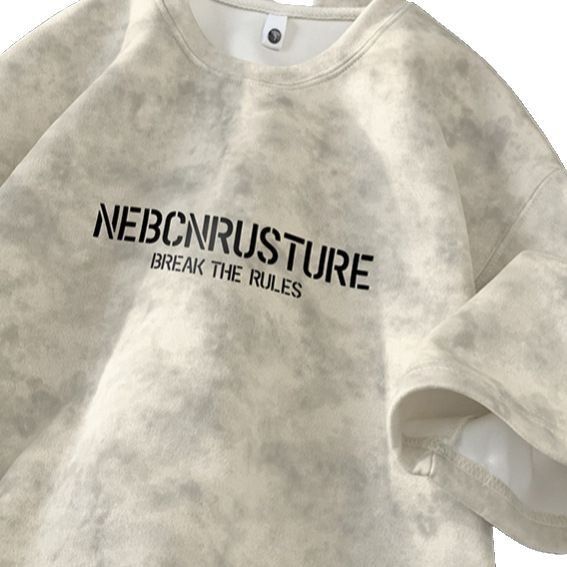2025 Sommer Neues Modisches American Rascal Hübsches Tie Dye Gartenkragen T-Shirt Für Männer, Lose Große Größe Trendy_voghion.com