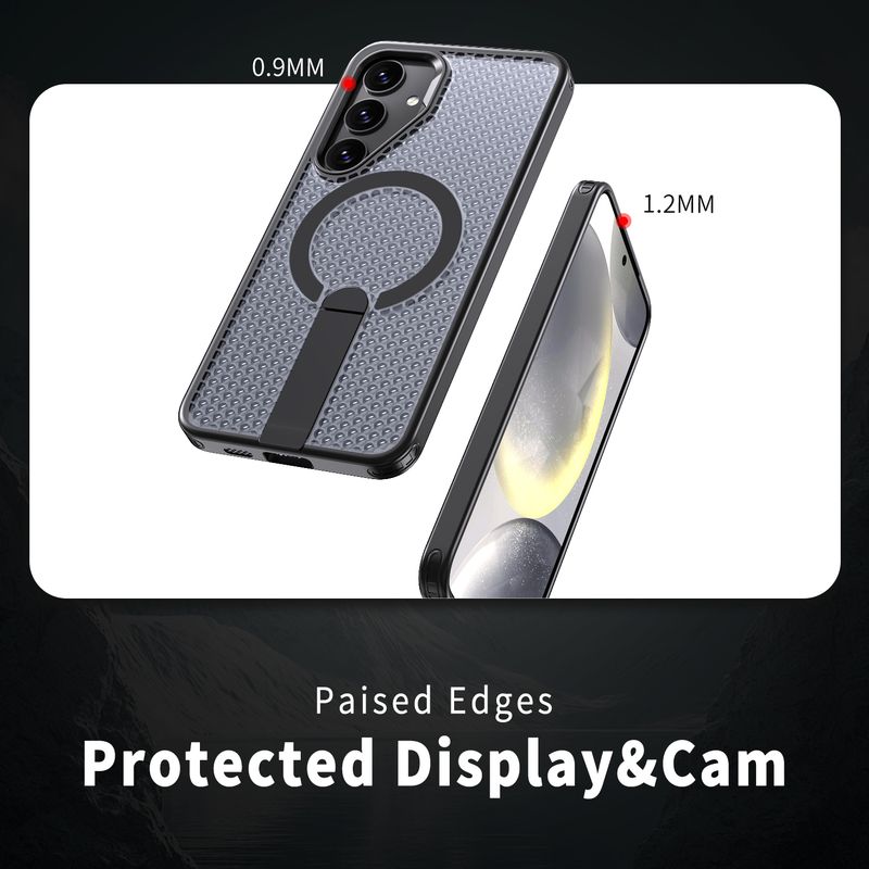 Hőelvezető vezeték nélküli töltő mágneses tok Samsung Galaxy S25 S24 Ultra Plus láthatatlan tartó hátlaphoz_voghion.com