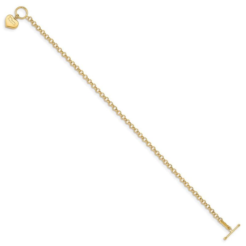 14k Puffed Mom Heart Toggle Bracelet_voghion.com