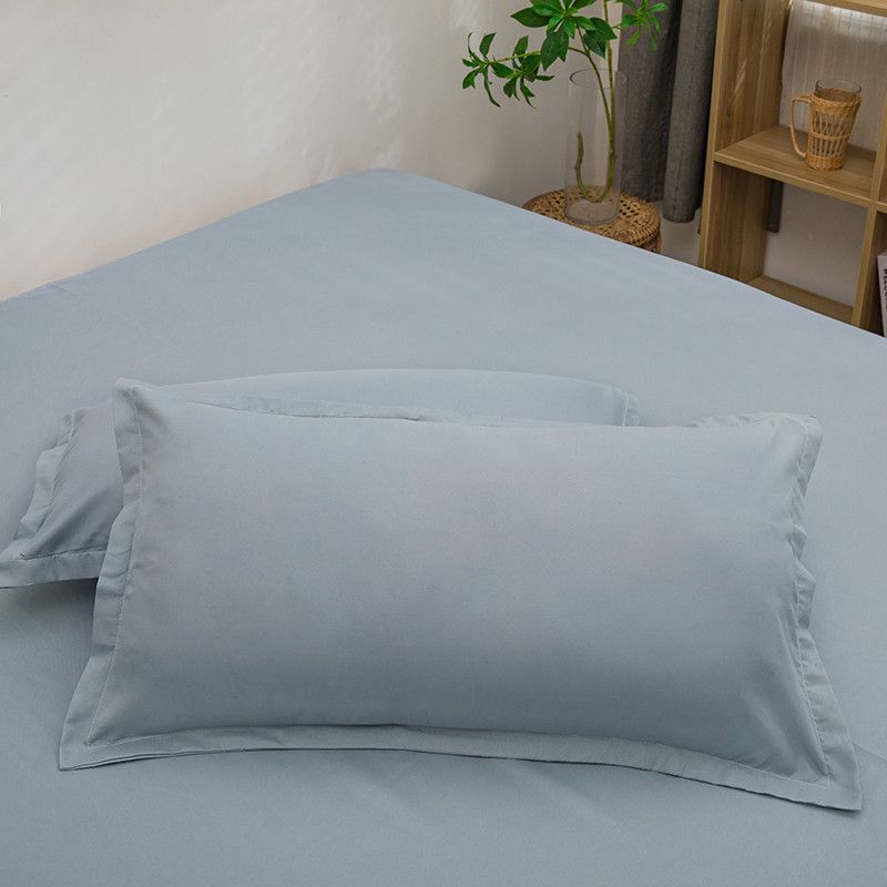 Pillowcase 48×74cm Solid Color Comfortable Skin Friendly Washed Cotton Pillowcase Envelope Pillow Adult Single Pillowcase Pillow Core Cover_voghion.com