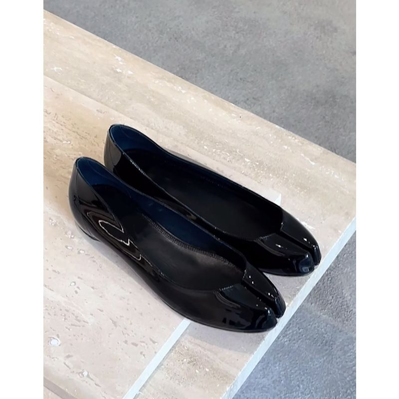 Sheepskin Version~French Red Genuine Leather Split Toe For Women's Spring New Soft Soled Mary Jane Single Ballet Flat_voghion.com
