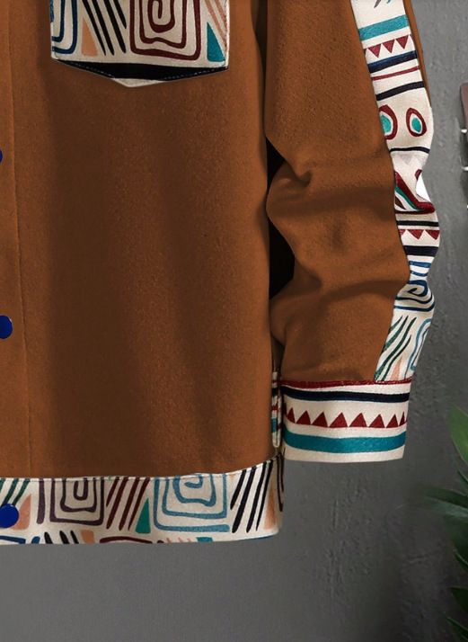 Herren Wolljacke Lässiges Reversmuster Patchwork Top_voghion.com