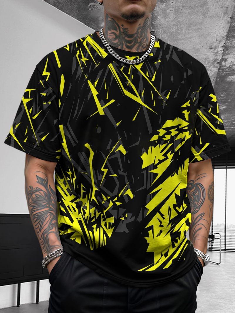 Sommer Neue Herren Kontrastfarbe Street Style Patchwork Modisch Lässig Atmungsaktiv Vielseitig Kurzarmhemd_voghion.com