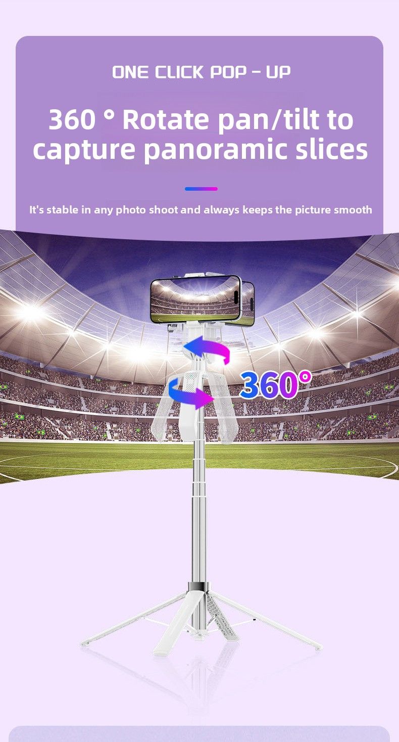 2023 New Model Phone Selfie Stick Type-C Charging Bluetooth Remote Control Stabilizer One-Click Open Four-Legged Stand_voghion.com