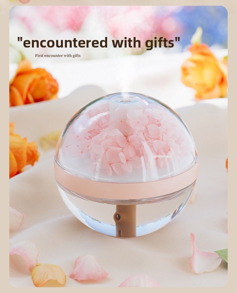 Preserved Flower Humidifier - Mini USB Portable | Aromatherapy Light Desktop Ornament | Gift Idea_voghion.com