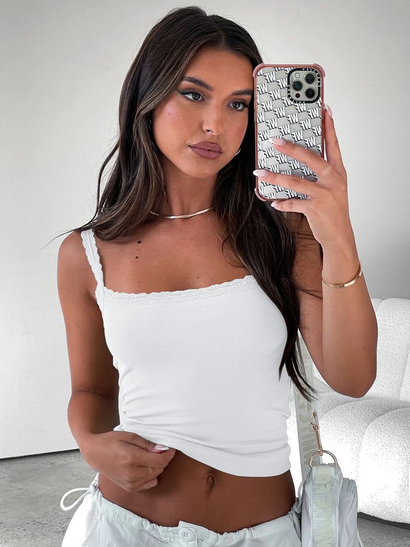 Ladies Camisole Vests 2025 New Women's Tops Summer Sexy Undershirt Solid Color Slim Short Crop Top Solid Color Bottoming Shirt_voghion.com