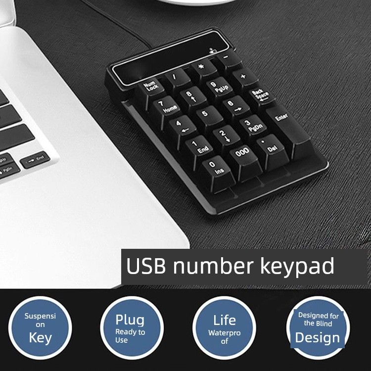 Mini Bluetooth Drahtlose Digitale Tastatur Externe USB Verdrahtete Desktop-Computer Notebook Buchhaltung Finanz Kassierer_voghion.com