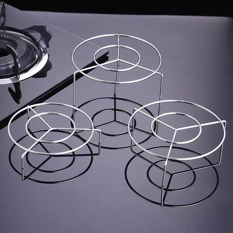 Air Fryer Set Food Grade Stainless Steel Round Grill BBQ Rack Skewer Holder_voghion.com