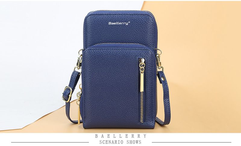 Shoulder Bag Fashionable and Versatile Zipper Vertical Double-layer Mobile Phone Bag Anti-theft Small Square Bag for Shopping and Dating Baellerry_voghion.com