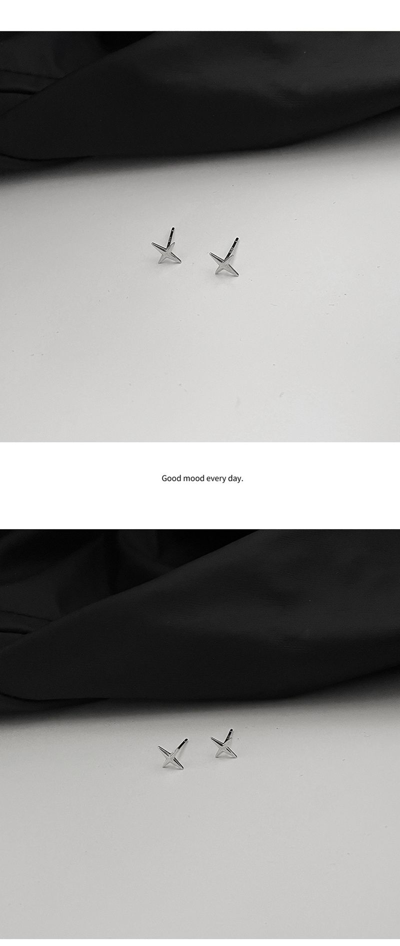 Populære mode antiallergiske øreringe i rent sølv med stjerne og hexagram, enkle øreringe til mænd og kvinder. Personlighed, niche, trendy parøreringe._voghion.com