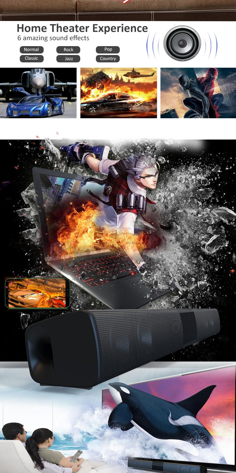 Bestverkochte soundbar home theater-luidspreker met Bluetooth_voghion.com