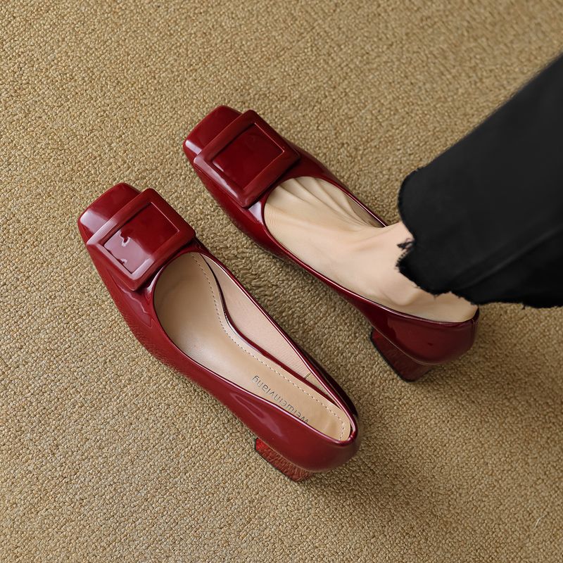 French High Heels Women's Head Pedal Work Shoes Light Mouth Temperament Commuter Shoes_voghion.com