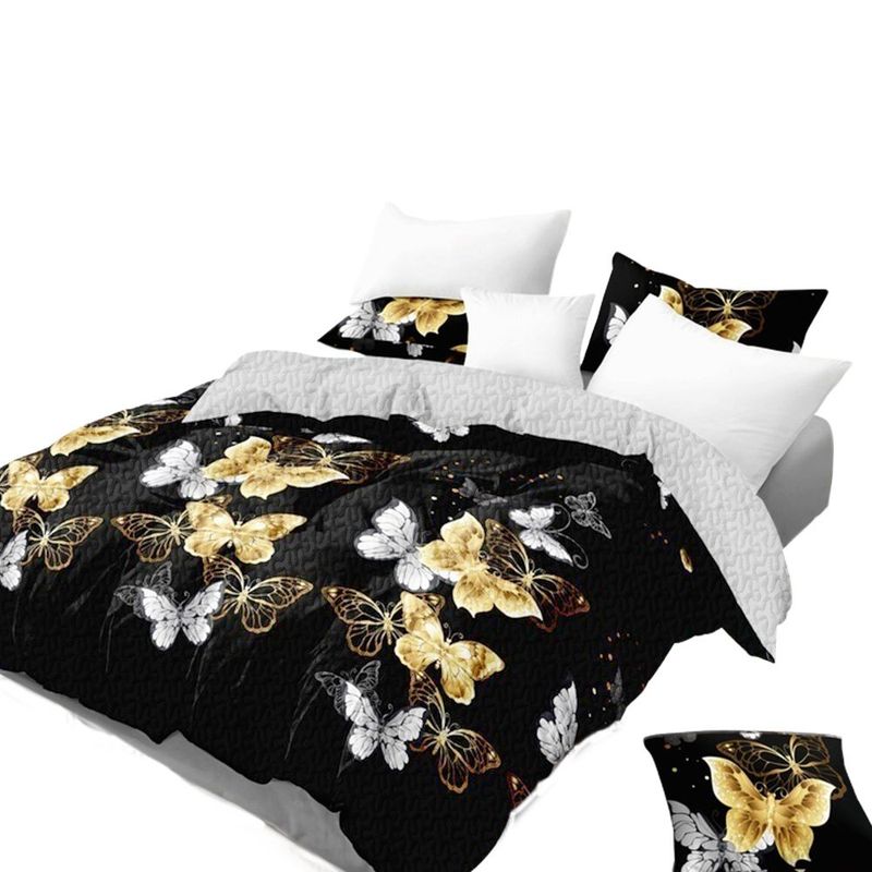 9 Piece Soft All-Season Washed Microfiber Cover Set , Twin/Queen/King/Calking Bedding Set With Pillowcases,Bedspread Print Curtains & Solid Curtains,Print, Moisture-Wicking, Soft ,Cooling, Easy Care_voghion.com