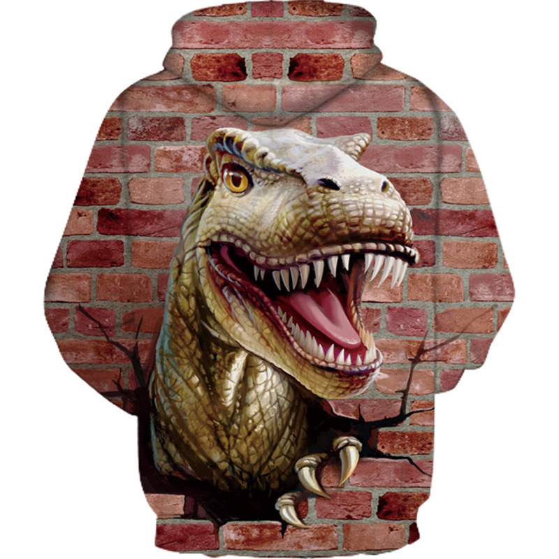 Children's Hoodie Men's Dinosaur Print Top Children's Hoodie_voghion.com