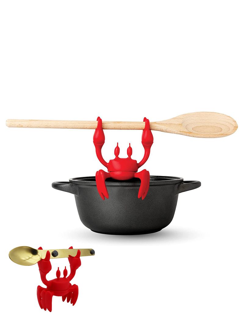 Red Crab Silikon-Besteckhalter, Herd-Silikon-Löffelhalter, hitzebeständiger Halter, rutschfester Löffelhalter, Herd-Dampfablass_voghion.com