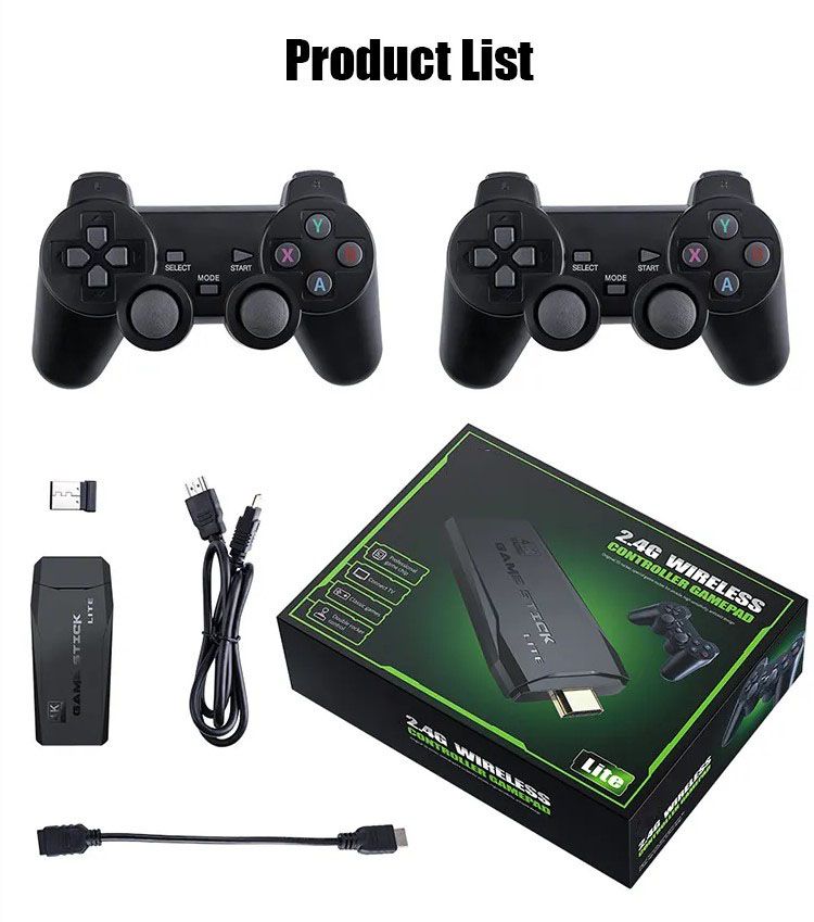 Consola de juegos 64G 2.4G Dual Wireless Stick 4K 20000+ Controlador de juegos_voghion.com