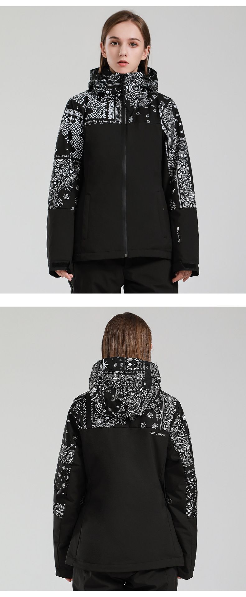 Nieuwe sneeuwkleding dames winddicht, waterdicht, slijtvast clip katoen warm fineer dubbel board sneeuwjas_voghion.com