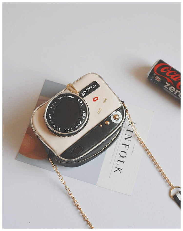 Herbst neue Retro-Mode Damen farblich passende Persönlichkeit Kamerakette Umhängetasche_voghion.com