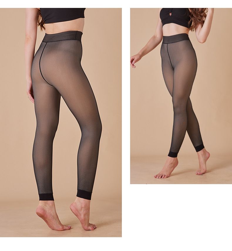 Underwear & Sleepwears Seamless Fleece-Lined Tights For Women - Black Sheer Skin-Like Leggings, Warm Winter Opaque Tights, Plus Size Stretchy Comfort_voghion.com