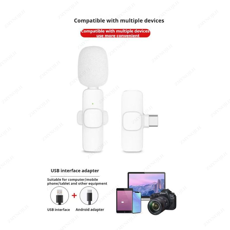 Nowy bezprzewodowy mikrofon Lavalier przenośny do nagrywania dźwięku i wideo Mini do iPhone'a z systemem Android, kamery PC, gier na żywo i telefonu_voghion.com