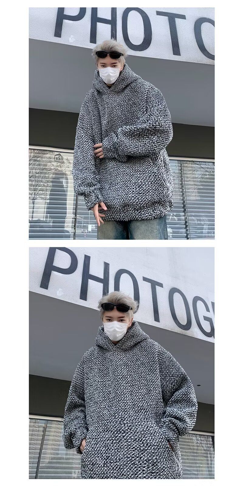 High End Couple Outfit Hooded Sweatshirt For Men In Autumn And Winter, Small Fragrance Style Woven Jacket, Brand, Light_voghion.com
