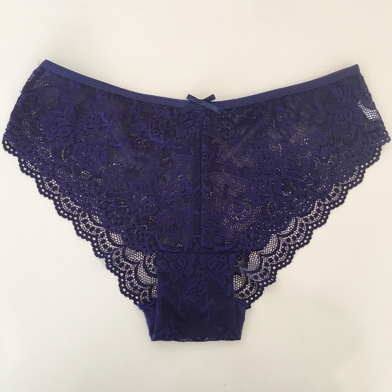 3 Pieces a Pack Women's Lace Panties Sexy Underwear Woman Lingerie Briefs Transparent Culotte Pantys Solid Color_voghion.com