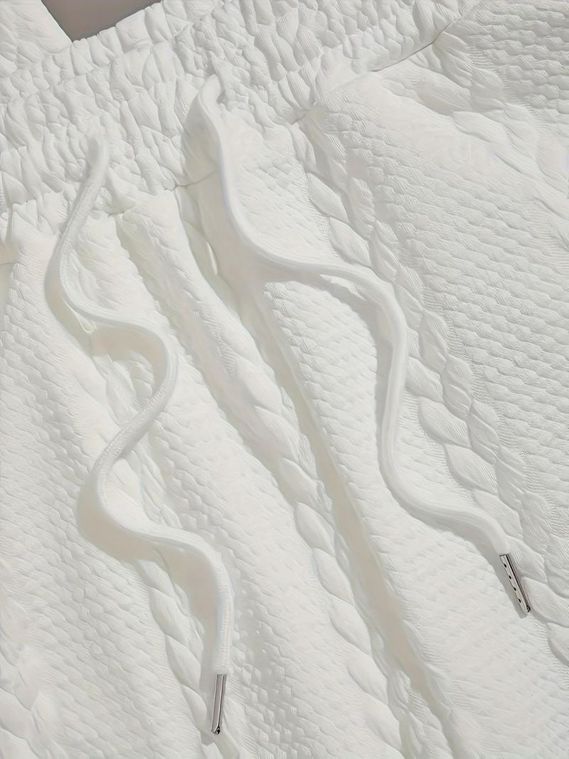 Men's Clothing Men's Wheat Ear Flower Pattern Comfortable 2 Piece Knitted Suit Shorts, Standard US Size With English Washing Mark_voghion.com