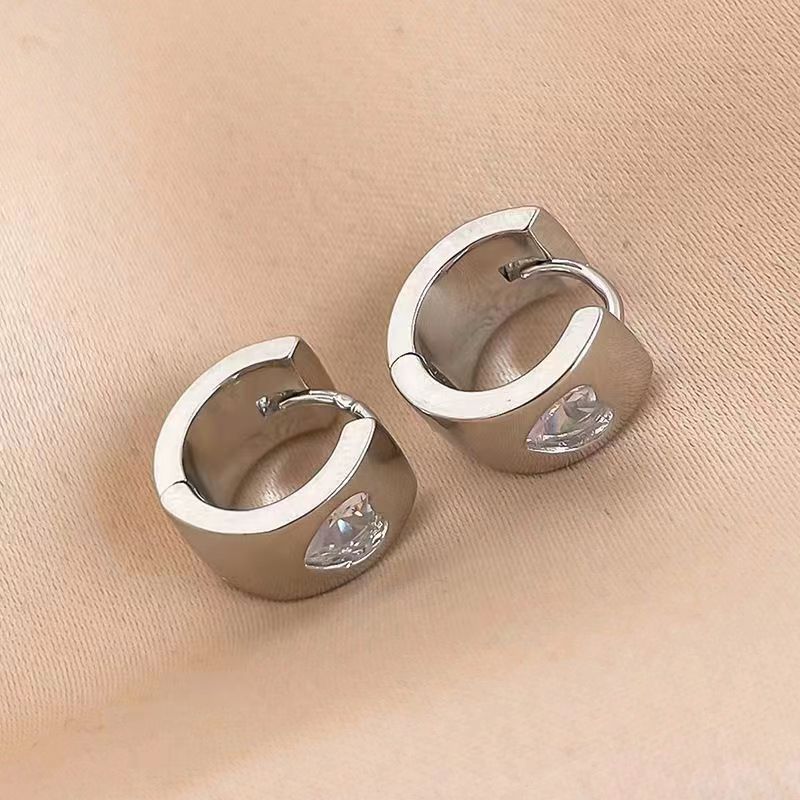 Boucles d'oreilles à double couche de zircon bleu pour femme avec aiguille en argent, design de niche_voghion.com