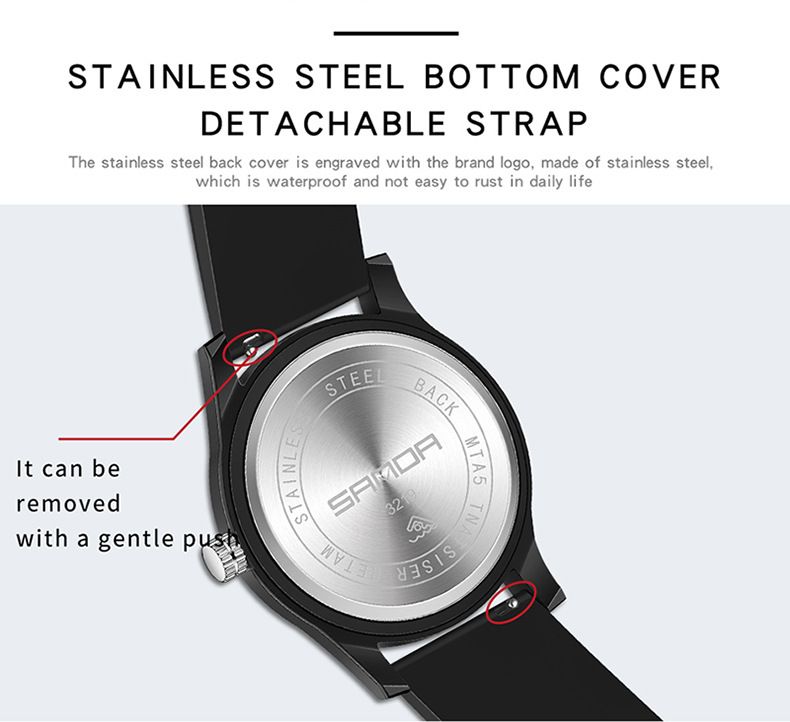 Rainbow Grid Silicone Strap Digital Watch For Teens & Adults - Minimalist, Waterproof, Interchangeable Bands Waterproof Detachable Watch_voghion.com
