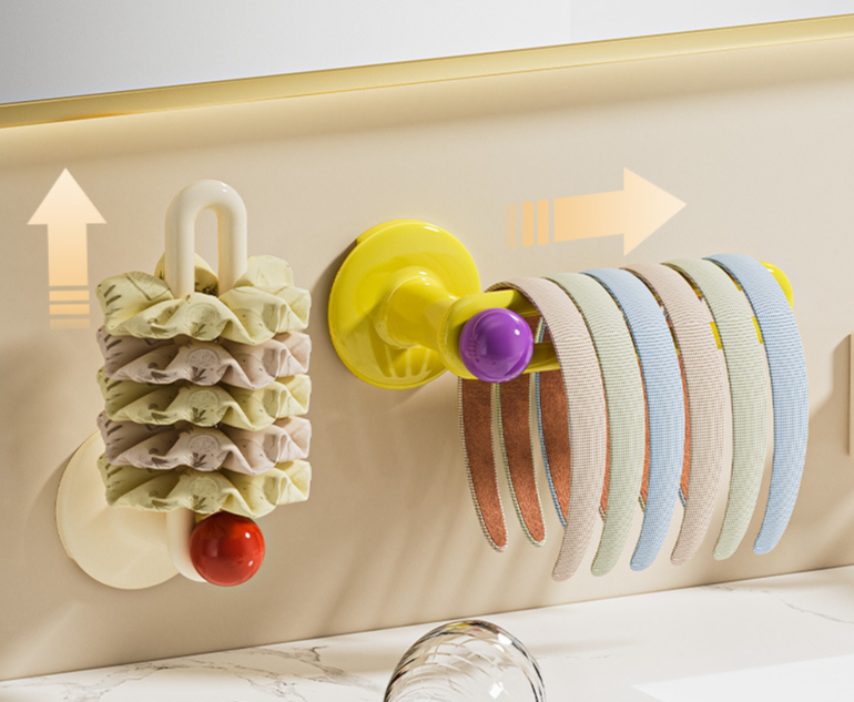 Krawatten-Organizer-Rack, Badezimmer-Accessoires, Clips, Gummibänder, Haarseile, Haken, lochfreie Schmuckaufbewahrung, magisches Werkzeug_voghion.com