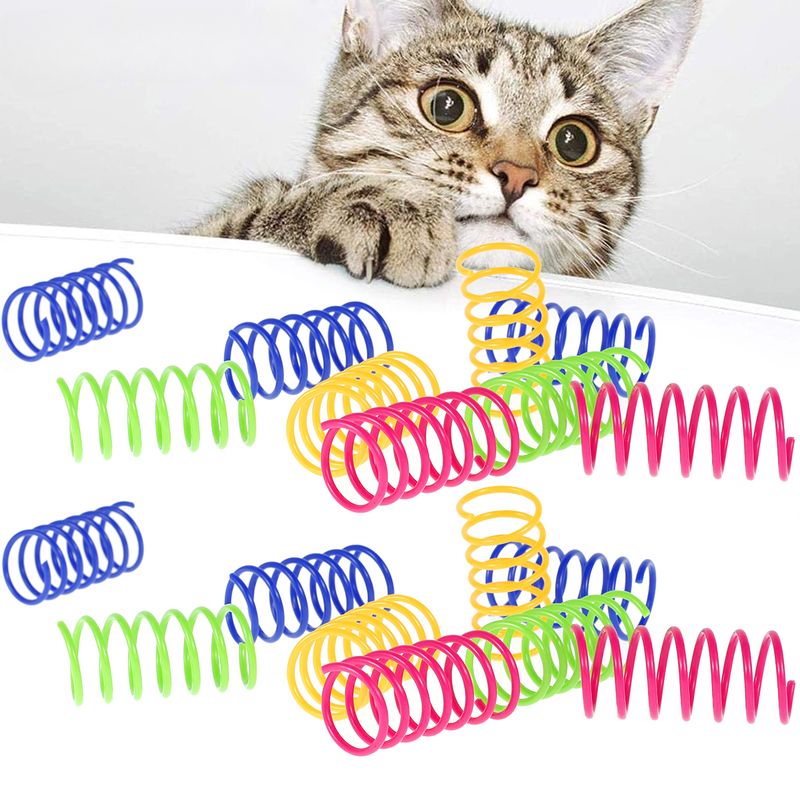 4-200 Pc.Spring Colorful Cat Spiral Spring Kitten Cat Toy Interactive Durable Spring Tool For Heavy Preure By PawParty Store_voghion.com