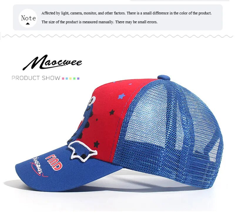 Berretti da baseball ricamati con squalo per bambini Ragazzo Ragazza Cappelli da sole in rete per bambini universali di alta qualità per bambini all'ombra_voghion.com